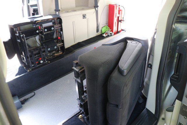 flip and fold seating in rear entry wheelchair van movemobility