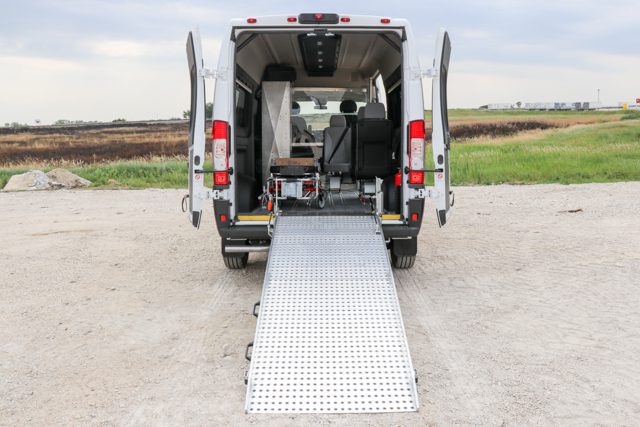 ram promaster medical van with ramp and medical equipment