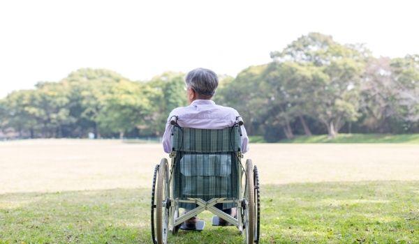 elderly man in wheelchair