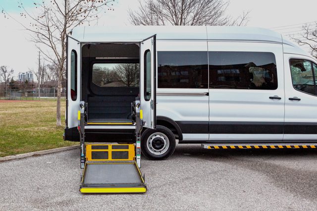 Ford Transit with wheelchair lift and dual leaf entry doors