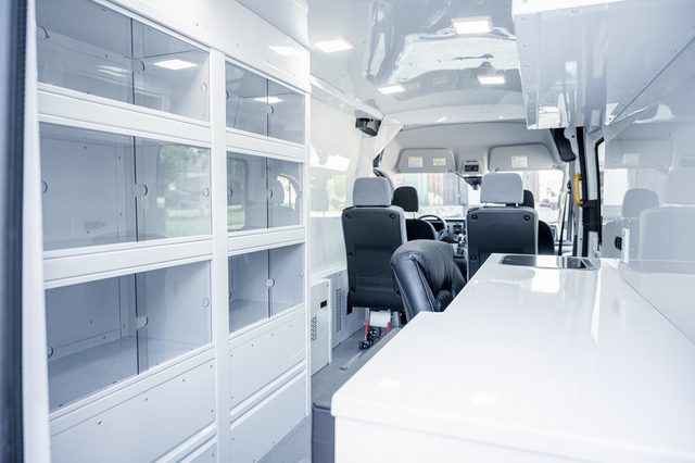 Inside of an outreach van made by MoveMobility