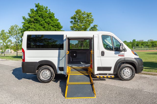 paratransit van with side entry power ramp and bus doors