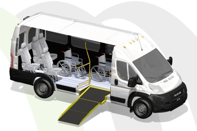 ram promaster extended wheelchair van layout
