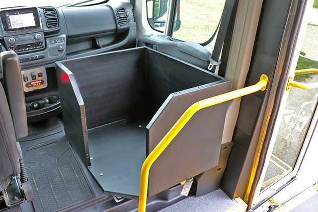 Optional luggage compartment beside driver