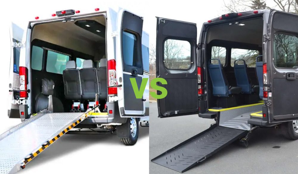 High floor wheelchair van vs. low floor wheelchair van.