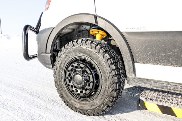 off road wheelchair van winter tires on snow