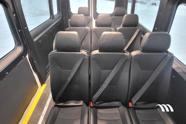 Black leatherette passenger seats