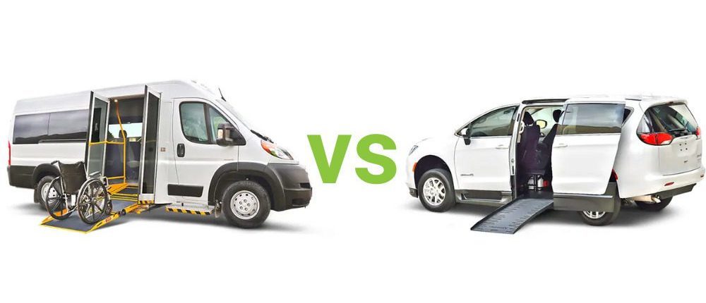 Full size wheelchair van vs. accessible minivan.
